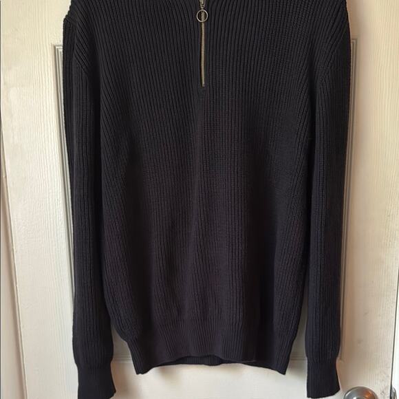 Mango Men's Ribbed Sweater Zip Neck size medium - Picture 5 of 8